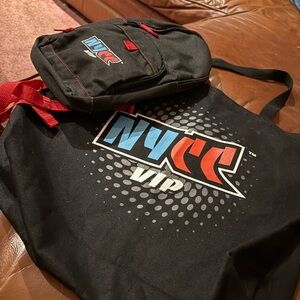 NYC VIP Black Backpack with Red Highlights